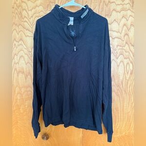 Spyder Black Quarter-Zip Pullover with Spider Emblem